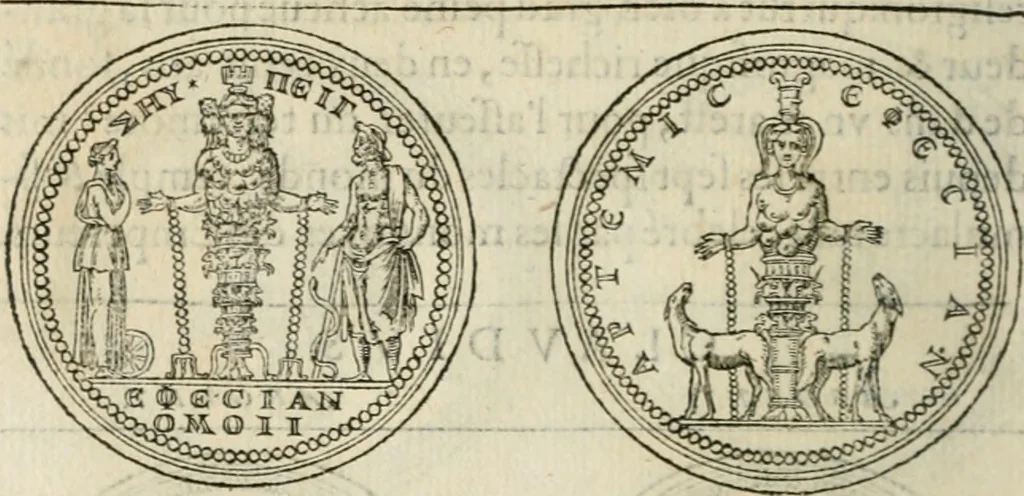 An illustration from Discours de la religion des anciens Romains--, 1581, leaf 89