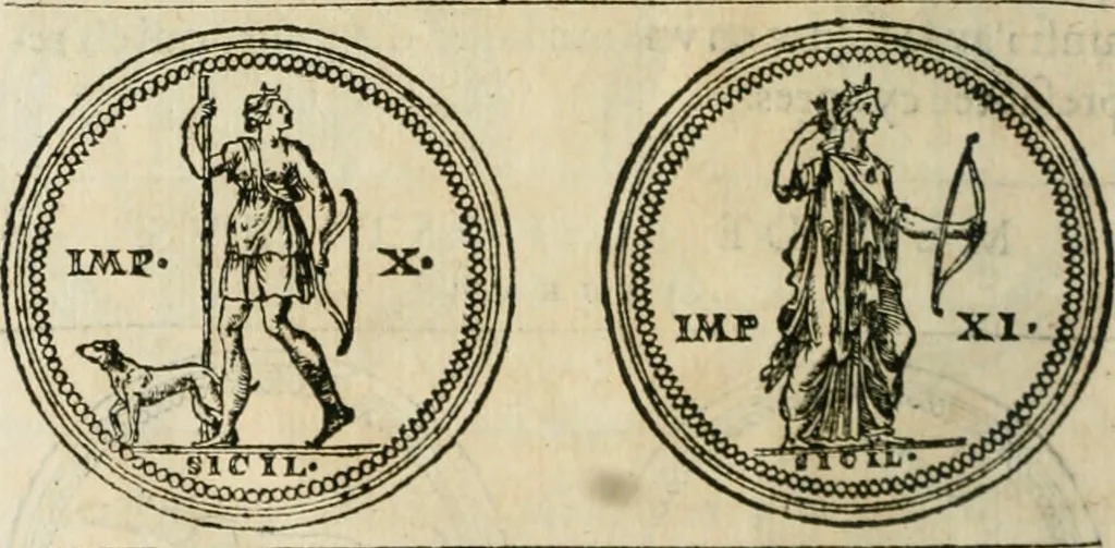 An illustration from Discours de la religion des anciens Romains--, 1581, leaf 93