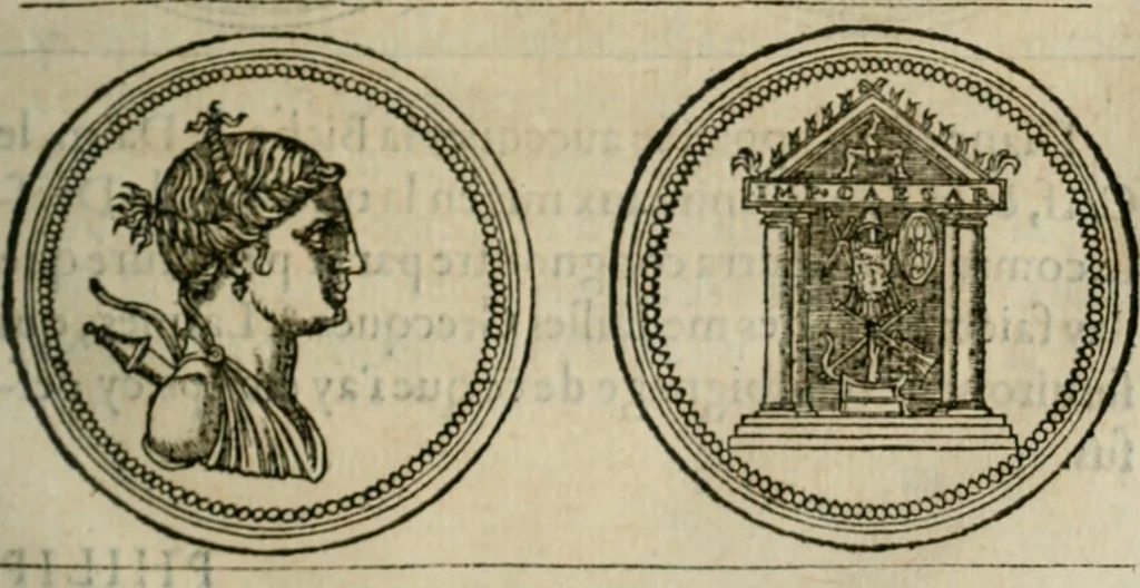 An illustration from Discours de la religion des anciens Romains--, 1581, leaf 94