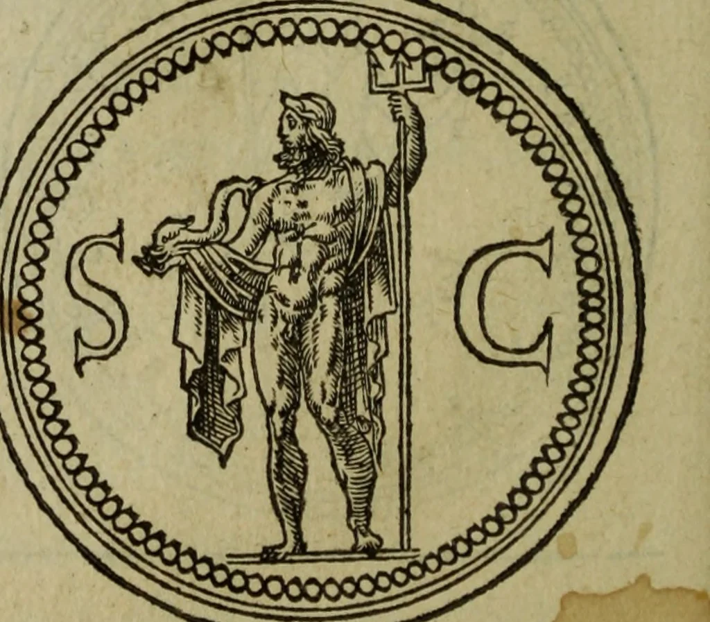 An illustration from Discours de la religion des anciens Romains : de la castrametation & discipline militaire d'iceux. Des bains & antiques exercitations grecques & romaines ..., 1581, leaf 103