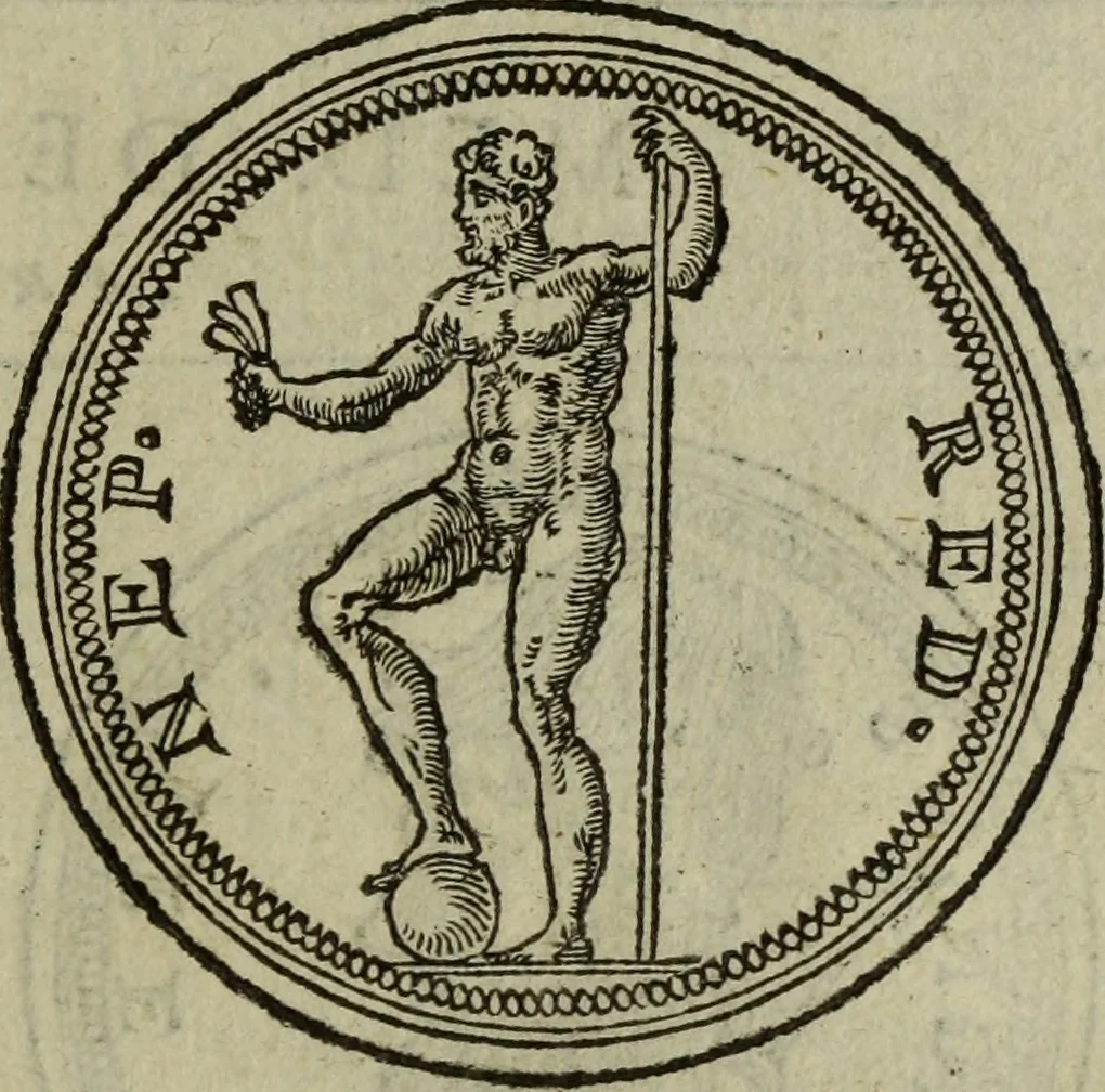 An illustration from Discours de la religion des anciens Romains : de la castrametation & discipline militaire d'iceux. Des bains & antiques exercitations grecques & romaines ..., 1581, leaf 104