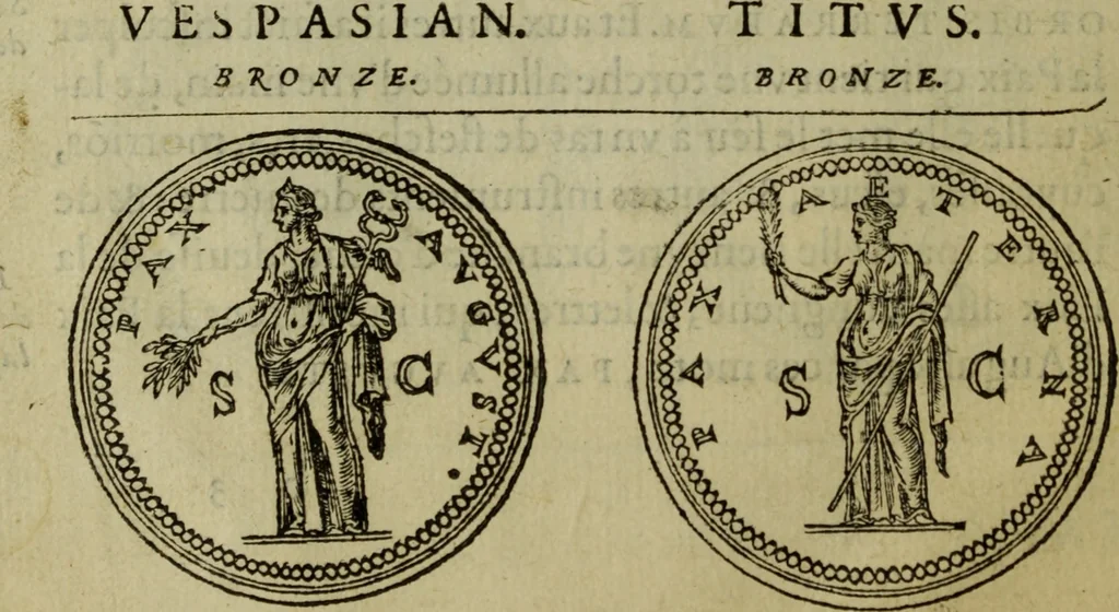 An illustration from Discours de la religion des anciens Romains : de la castrametation & discipline militaire d'iceux. Des bains & antiques exercitations grecques & romaines ..., 1581, leaf 13