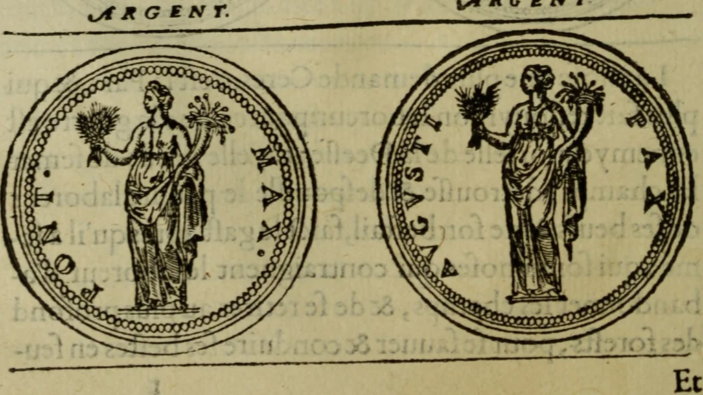 An illustration from Discours de la religion des anciens Romains : de la castrametation & discipline militaire d'iceux. Des bains & antiques exercitations grecques & romaines ..., 1581, leaf 143