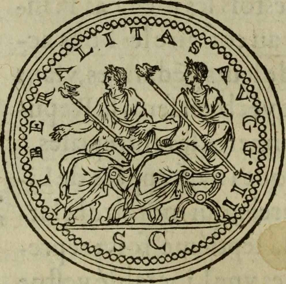 An illustration from Discours de la religion des anciens Romains : de la castrametation & discipline militaire d'iceux. Des bains & antiques exercitations grecques & romaines ..., 1581, leaf 151