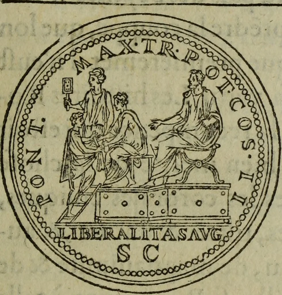 An illustration from Discours de la religion des anciens Romains : de la castrametation & discipline militaire d'iceux. Des bains & antiques exercitations grecques & romaines ..., 1581, leaf 152