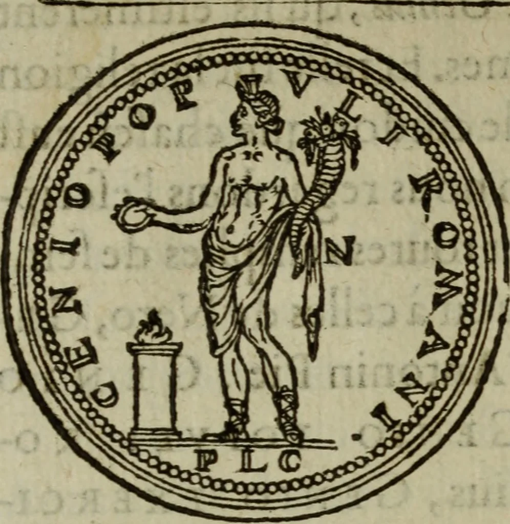An illustration from Discours de la religion des anciens Romains : de la castrametation & discipline militaire d'iceux. Des bains & antiques exercitations grecques & romaines ..., 1581, leaf 161