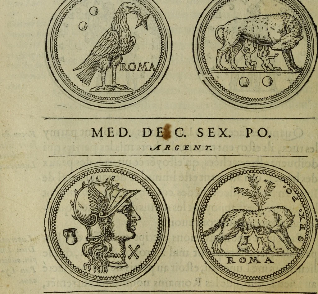 An illustration from Discours de la religion des anciens Romains : de la castrametation & discipline militaire d'iceux. Des bains & antiques exercitations grecques & romaines ..., 1581, leaf 171