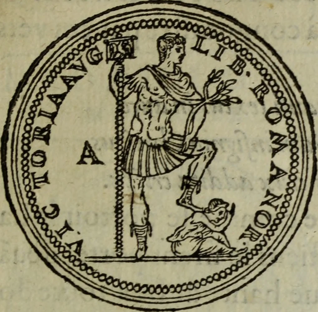 An illustration from Discours de la religion des anciens Romains : de la castrametation & discipline militaire d'iceux. Des bains & antiques exercitations grecques & romaines ..., 1581, leaf 184