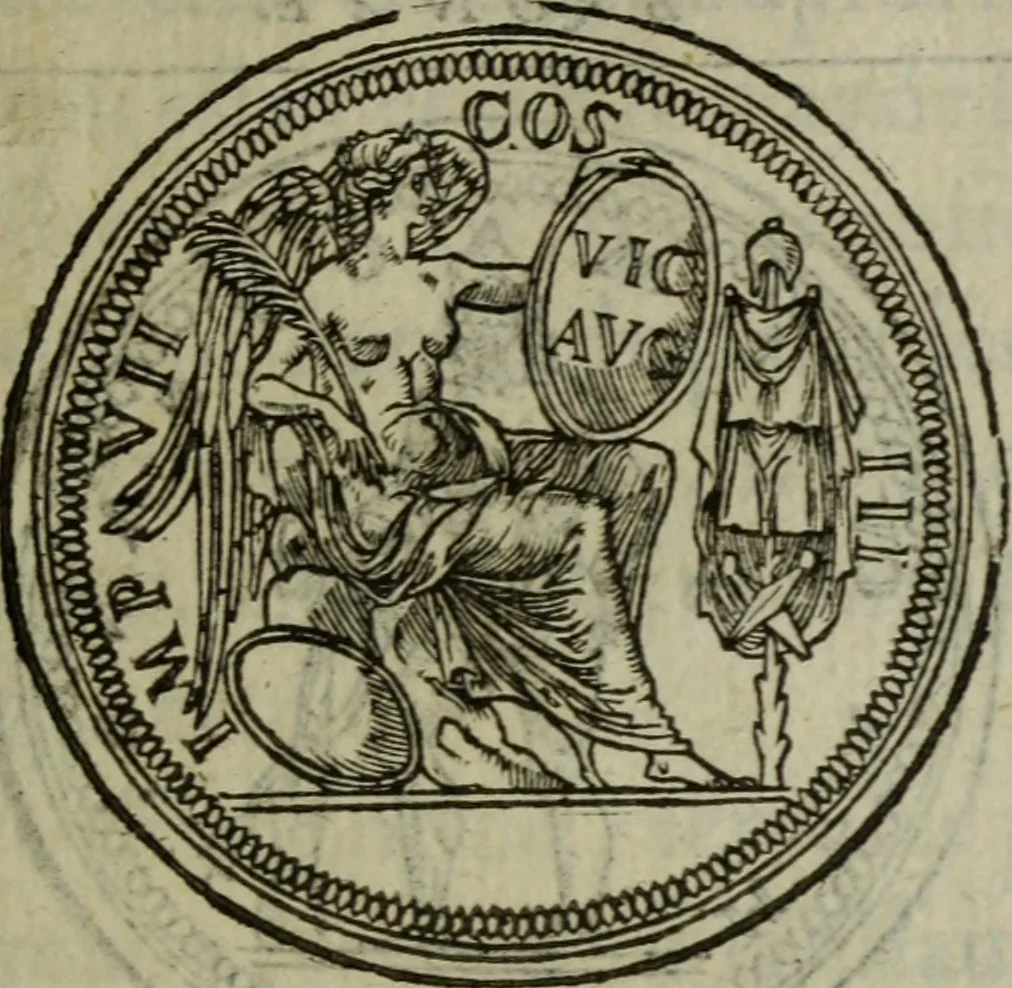 An illustration from Discours de la religion des anciens Romains : de la castrametation & discipline militaire d'iceux. Des bains & antiques exercitations grecques & romaines ..., 1581, leaf 186