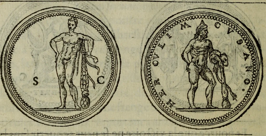 An illustration from Discours de la religion des anciens Romains : de la castrametation & discipline militaire d'iceux. Des bains & antiques exercitations grecques & romaines ..., 1581, leaf 187
