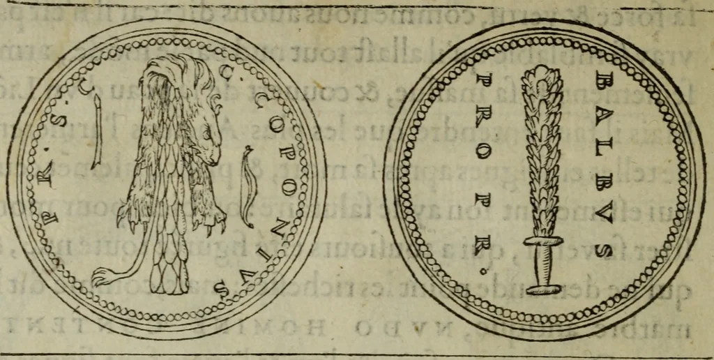 An illustration from Discours de la religion des anciens Romains : de la castrametation & discipline militaire d'iceux. Des bains & antiques exercitations grecques & romaines ..., 1581, leaf 189