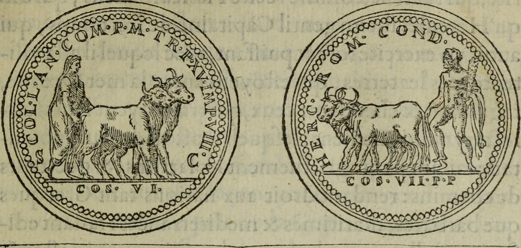 An illustration from Discours de la religion des anciens Romains : de la castrametation & discipline militaire d'iceux. Des bains & antiques exercitations grecques & romaines ..., 1581, leaf 196