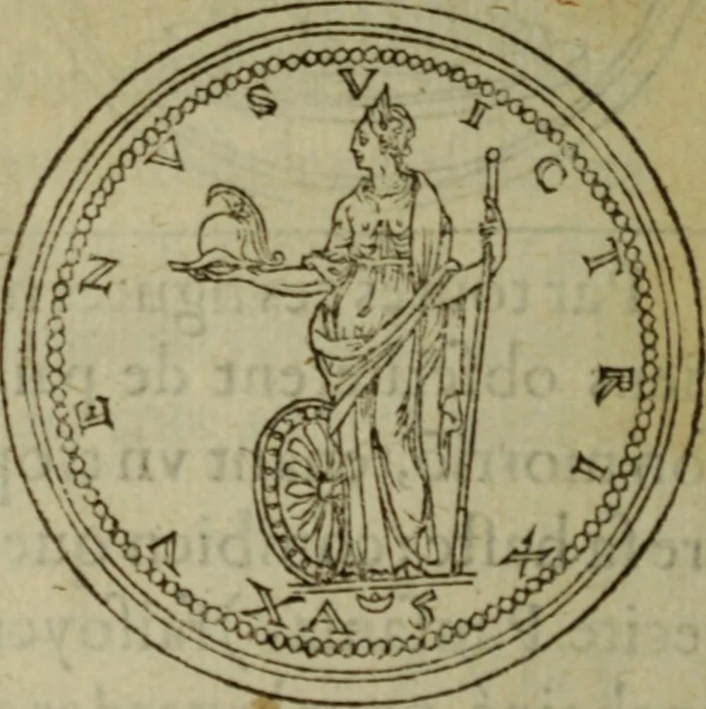 An illustration from Discours de la religion des anciens Romains : de la castrametation & discipline militaire d'iceux. Des bains & antiques exercitations grecques & romaines ..., 1581, leaf 223