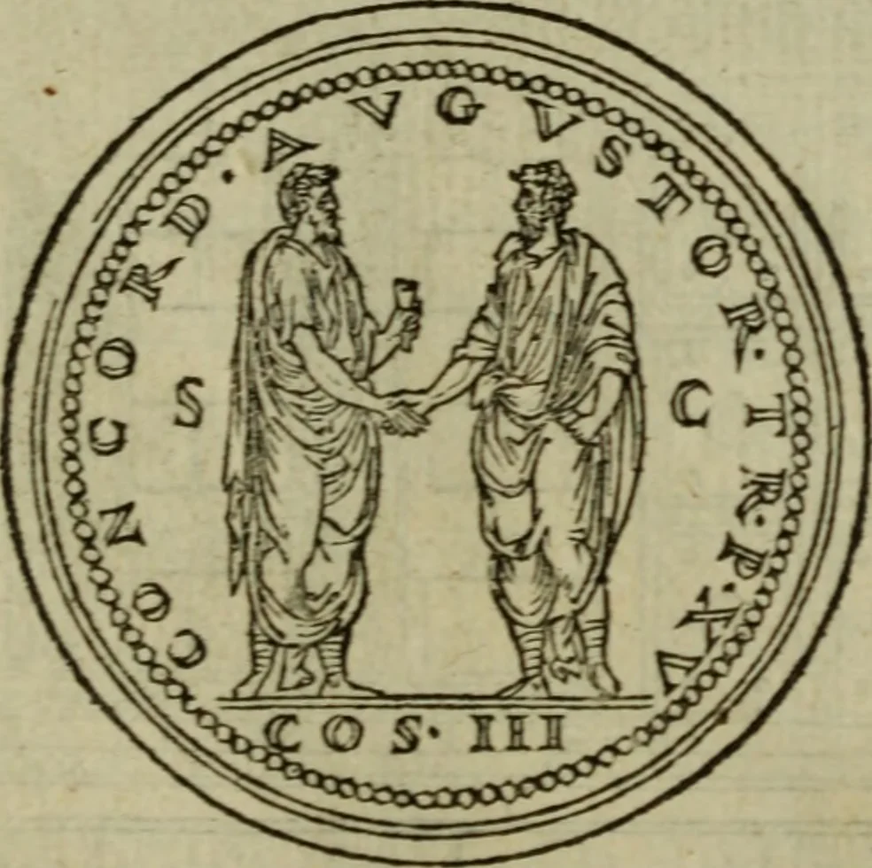 An illustration from Discours de la religion des anciens Romains : de la castrametation & discipline militaire d'iceux. Des bains & antiques exercitations grecques & romaines ..., 1581, leaf 23