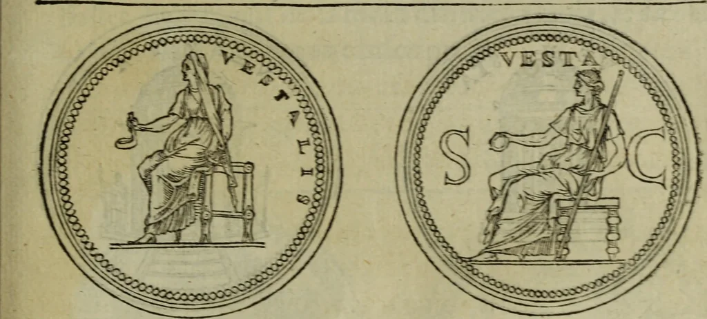 An illustration from Discours de la religion des anciens Romains : de la castrametation & discipline militaire d'iceux. Des bains & antiques exercitations grecques & romaines ..., 1581, leaf 232
