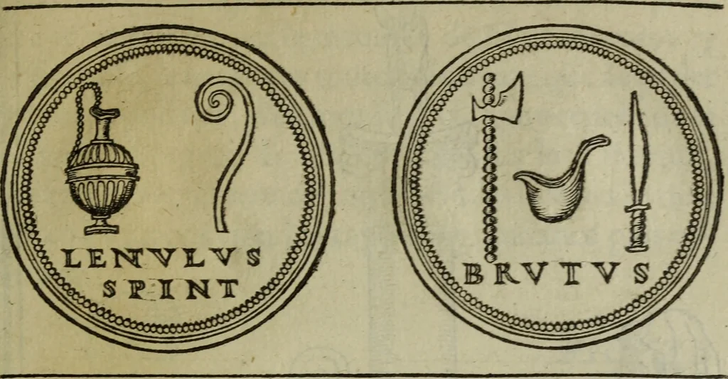 An illustration from Discours de la religion des anciens Romains : de la castrametation & discipline militaire d'iceux. Des bains & antiques exercitations grecques & romaines ..., 1581, leaf 250