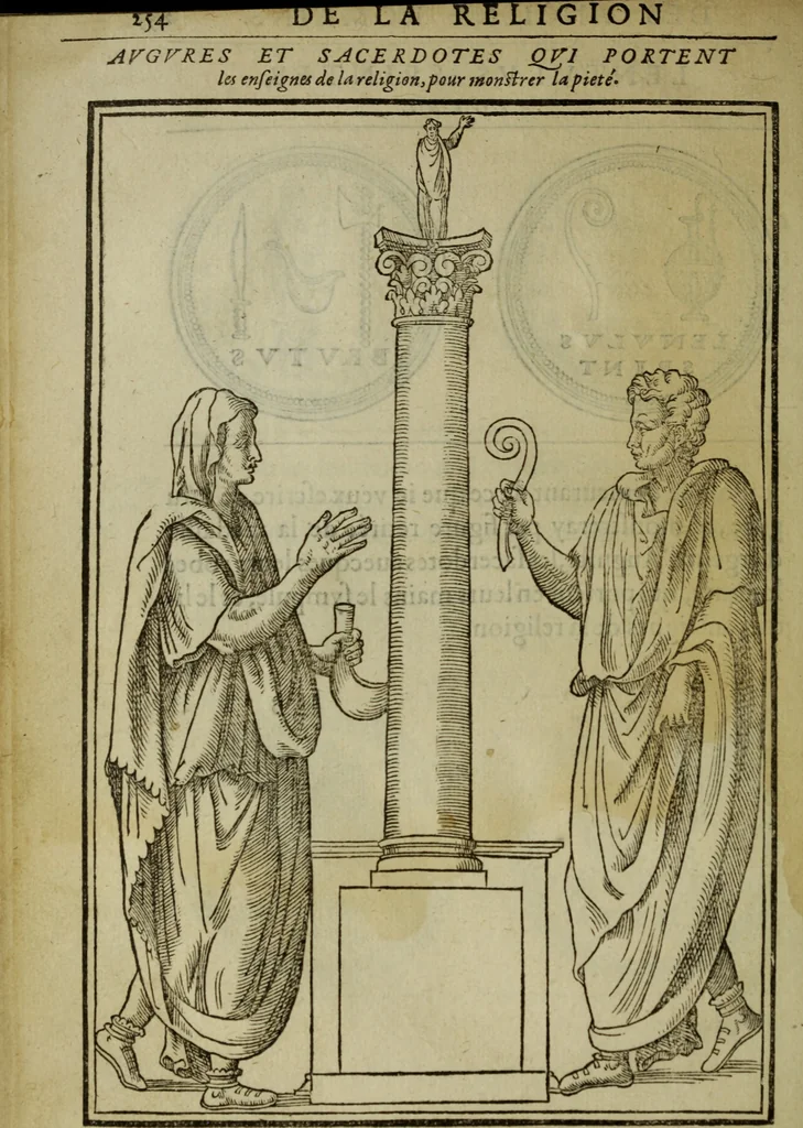 An illustration from Discours de la religion des anciens Romains : de la castrametation & discipline militaire d'iceux. Des bains & antiques exercitations grecques & romaines ..., 1581, leaf 251
