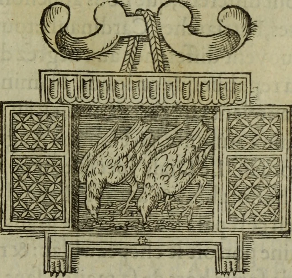 An illustration from Discours de la religion des anciens Romains : de la castrametation & discipline militaire d'iceux. Des bains & antiques exercitations grecques & romaines ..., 1581, leaf 254