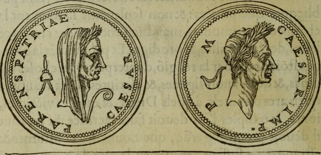 An illustration from Discours de la religion des anciens Romains : de la castrametation & discipline militaire d'iceux. Des bains & antiques exercitations grecques & romaines ..., 1581, leaf 261