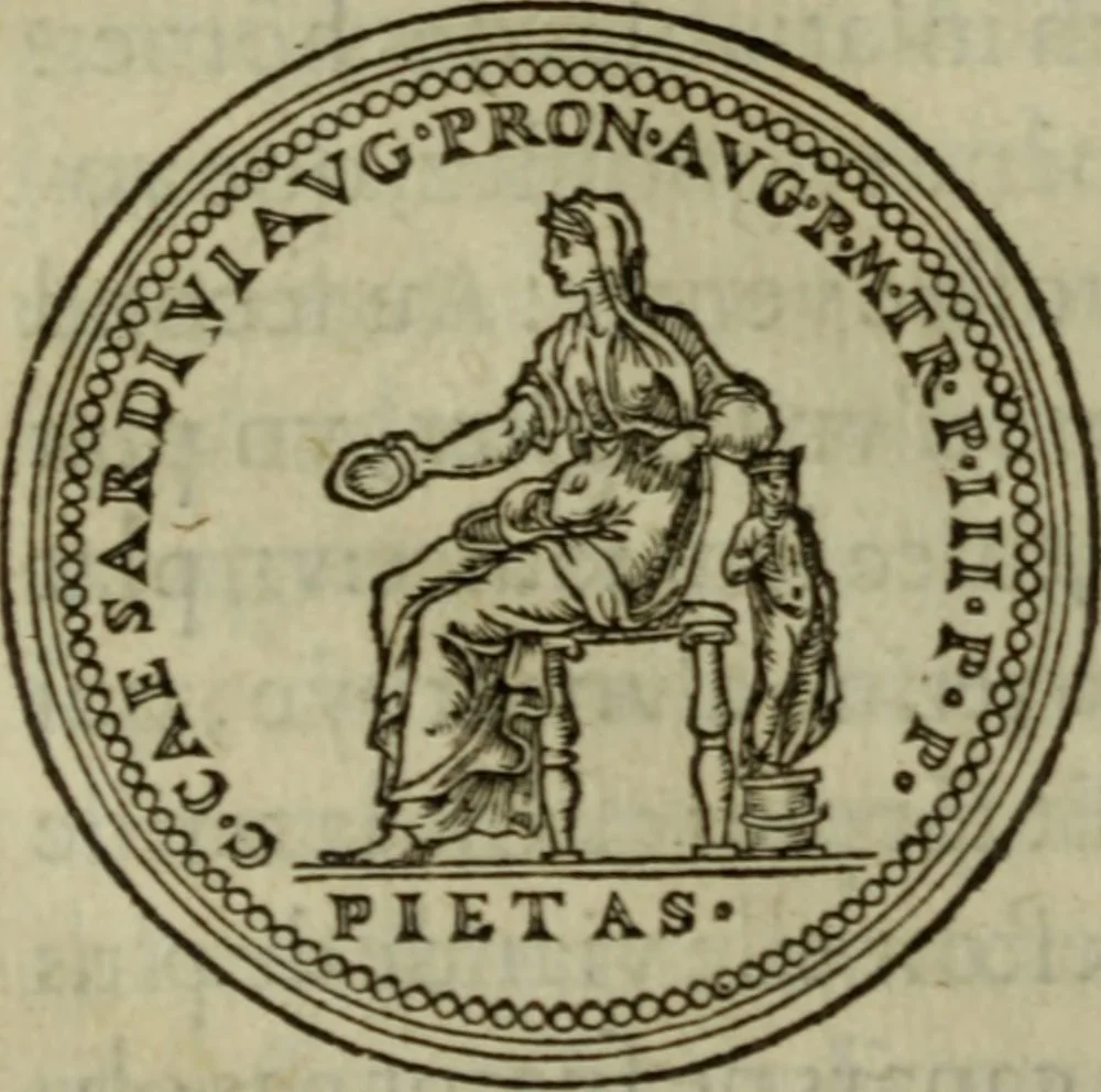An illustration from Discours de la religion des anciens Romains : de la castrametation & discipline militaire d'iceux. Des bains & antiques exercitations grecques & romaines ..., 1581, leaf 265