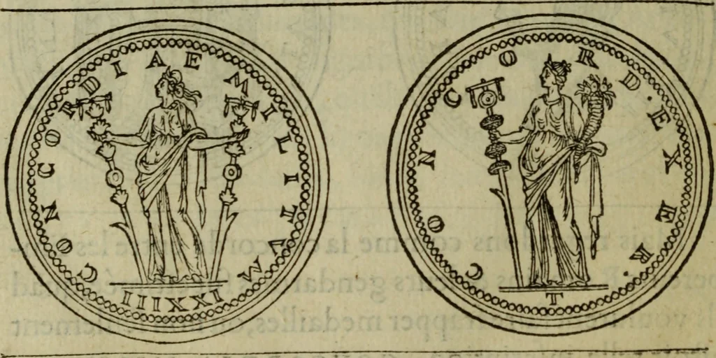 An illustration from Discours de la religion des anciens Romains : de la castrametation & discipline militaire d'iceux. Des bains & antiques exercitations grecques & romaines ..., 1581, leaf 27