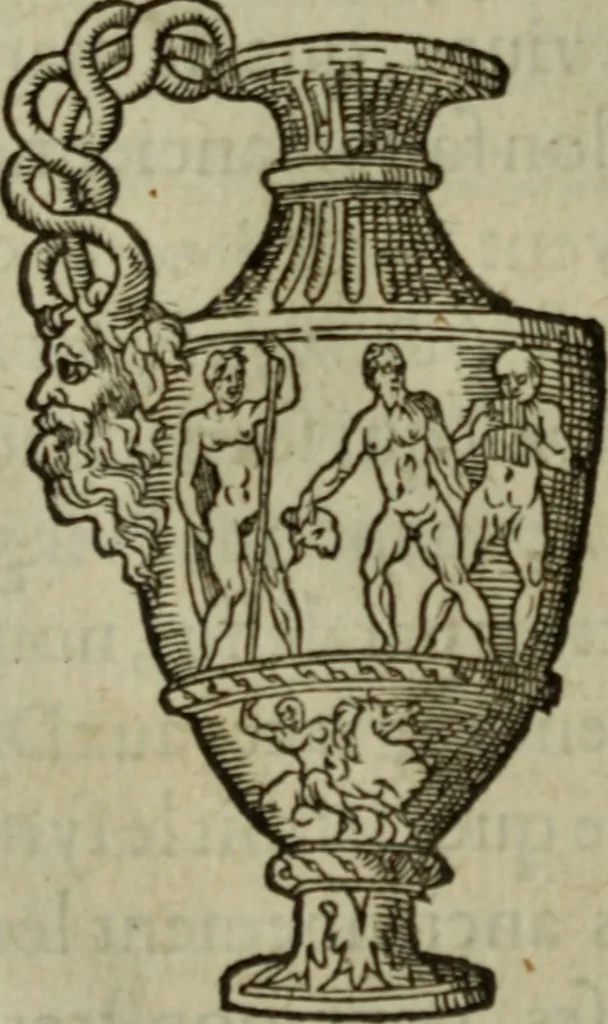 An illustration from Discours de la religion des anciens Romains : de la castrametation & discipline militaire d'iceux. Des bains & antiques exercitations grecques & romaines ..., 1581, leaf 305