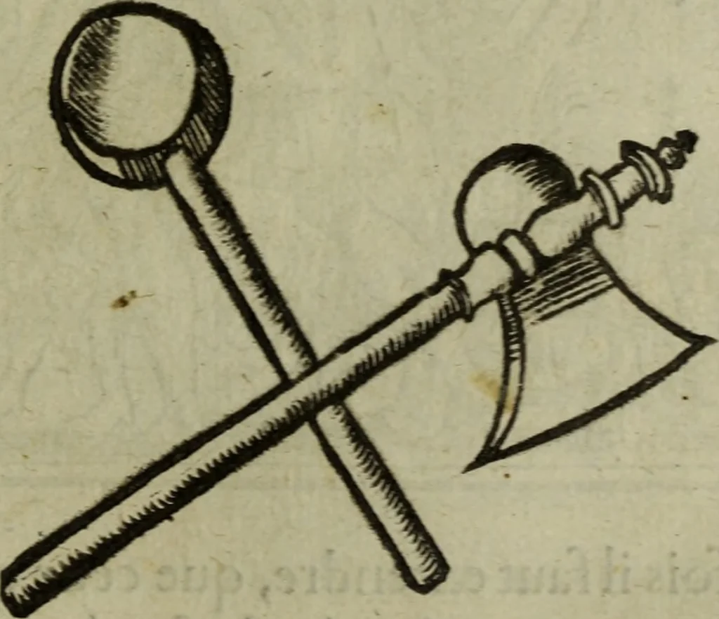 An illustration from Discours de la religion des anciens Romains : de la castrametation & discipline militaire d'iceux. Des bains & antiques exercitations grecques & romaines ..., 1581, leaf 308