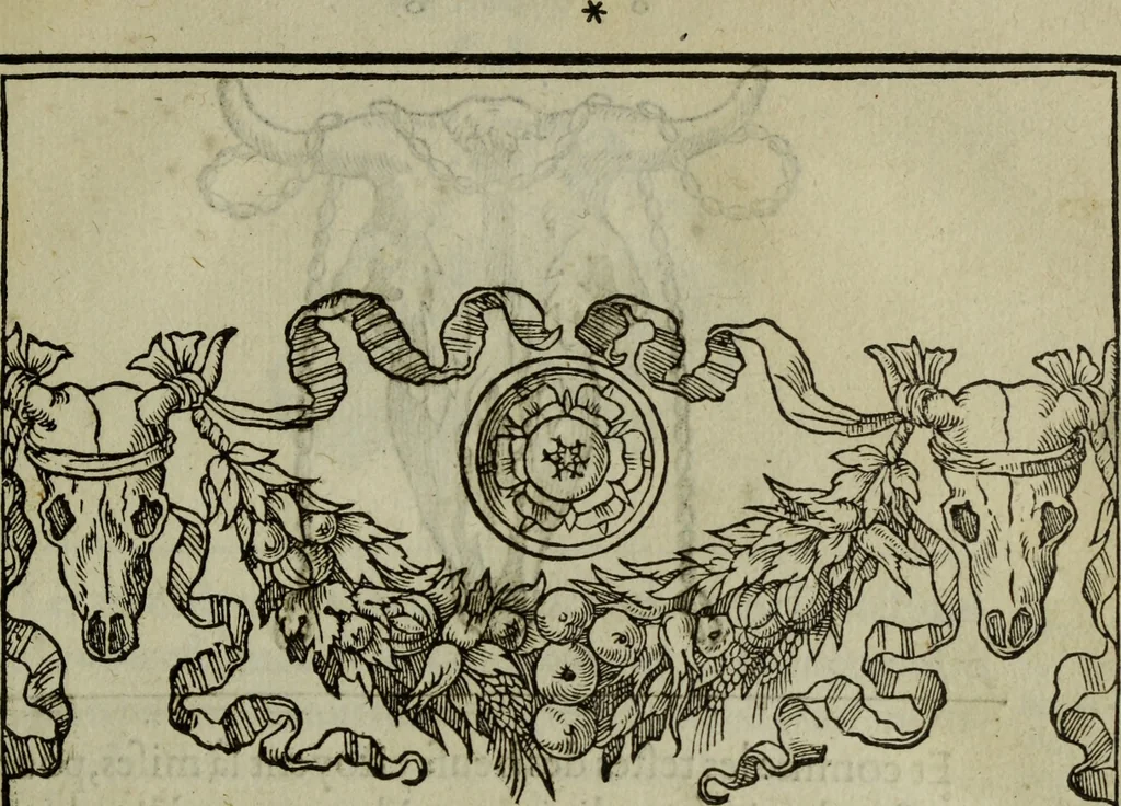 An illustration from Discours de la religion des anciens Romains : de la castrametation & discipline militaire d'iceux. Des bains & antiques exercitations grecques & romaines ..., 1581, leaf 314