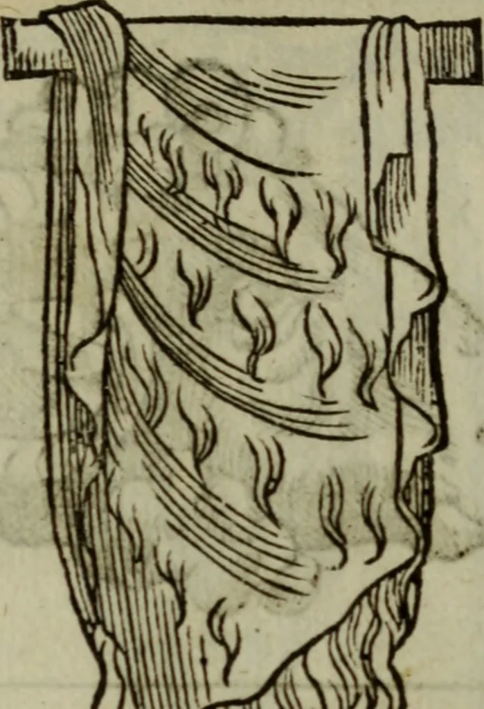 An illustration from Discours de la religion des anciens Romains : de la castrametation & discipline militaire d'iceux. Des bains & antiques exercitations grecques & romaines ..., 1581, leaf 317