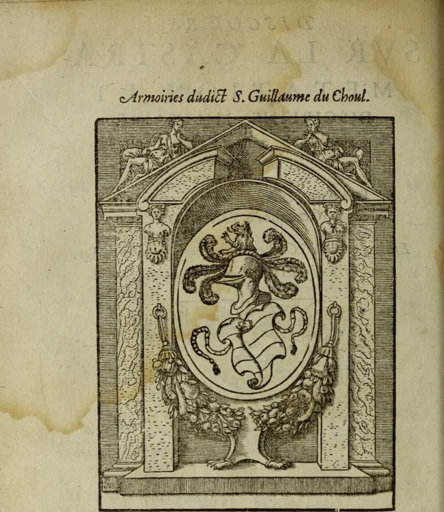 An illustration from Discours de la religion des anciens Romains : de la castrametation & discipline militaire d'iceux. Des bains & antiques exercitations grecques & romaines ..., 1581, leaf 395