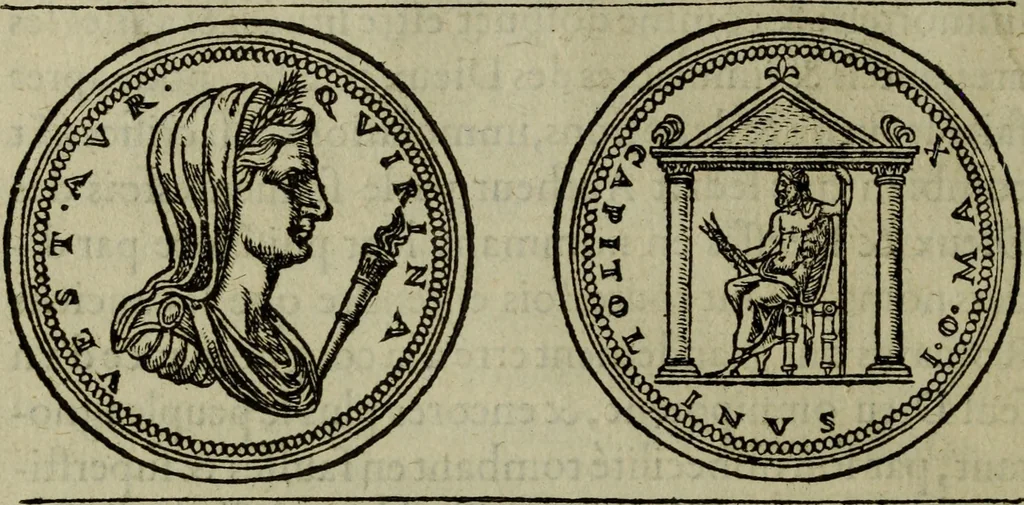 An illustration from Discours de la religion des anciens Romains : de la castrametation & discipline militaire d'iceux. Des bains & antiques exercitations grecques & romaines ..., 1581, leaf 41