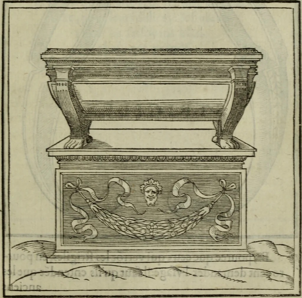 An illustration from Discours de la religion des anciens Romains : de la castrametation & discipline militaire d'iceux. Des bains & antiques exercitations grecques & romaines ..., 1581, leaf 518