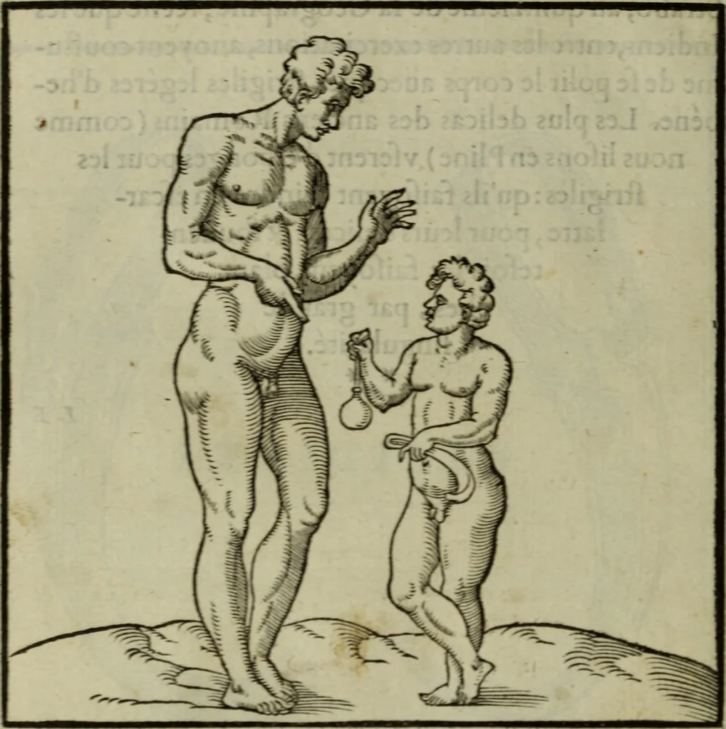 An illustration from Discours de la religion des anciens Romains : de la castrametation & discipline militaire d'iceux. Des bains & antiques exercitations grecques & romaines ..., 1581, leaf 521