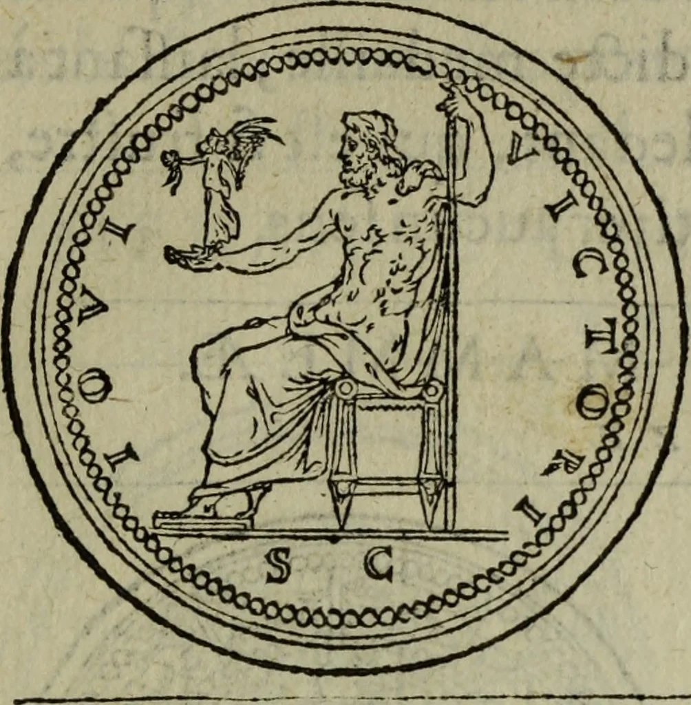 An illustration from Discours de la religion des anciens Romains : de la castrametation & discipline militaire d'iceux. Des bains & antiques exercitations grecques & romaines ..., 1581, leaf 56