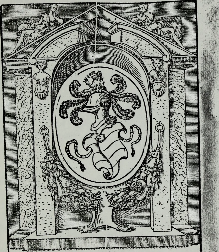 An illustration from Discours de la religion des anciens Romains : de la castrametation & discipline militaire d'iceux. Des bains & antiques exercitations grecques & romaines ..., 1581, leaf 562