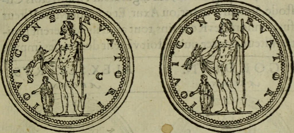 An illustration from Discours de la religion des anciens Romains : de la castrametation & discipline militaire d'iceux. Des bains & antiques exercitations grecques & romaines ..., 1581, leaf 60