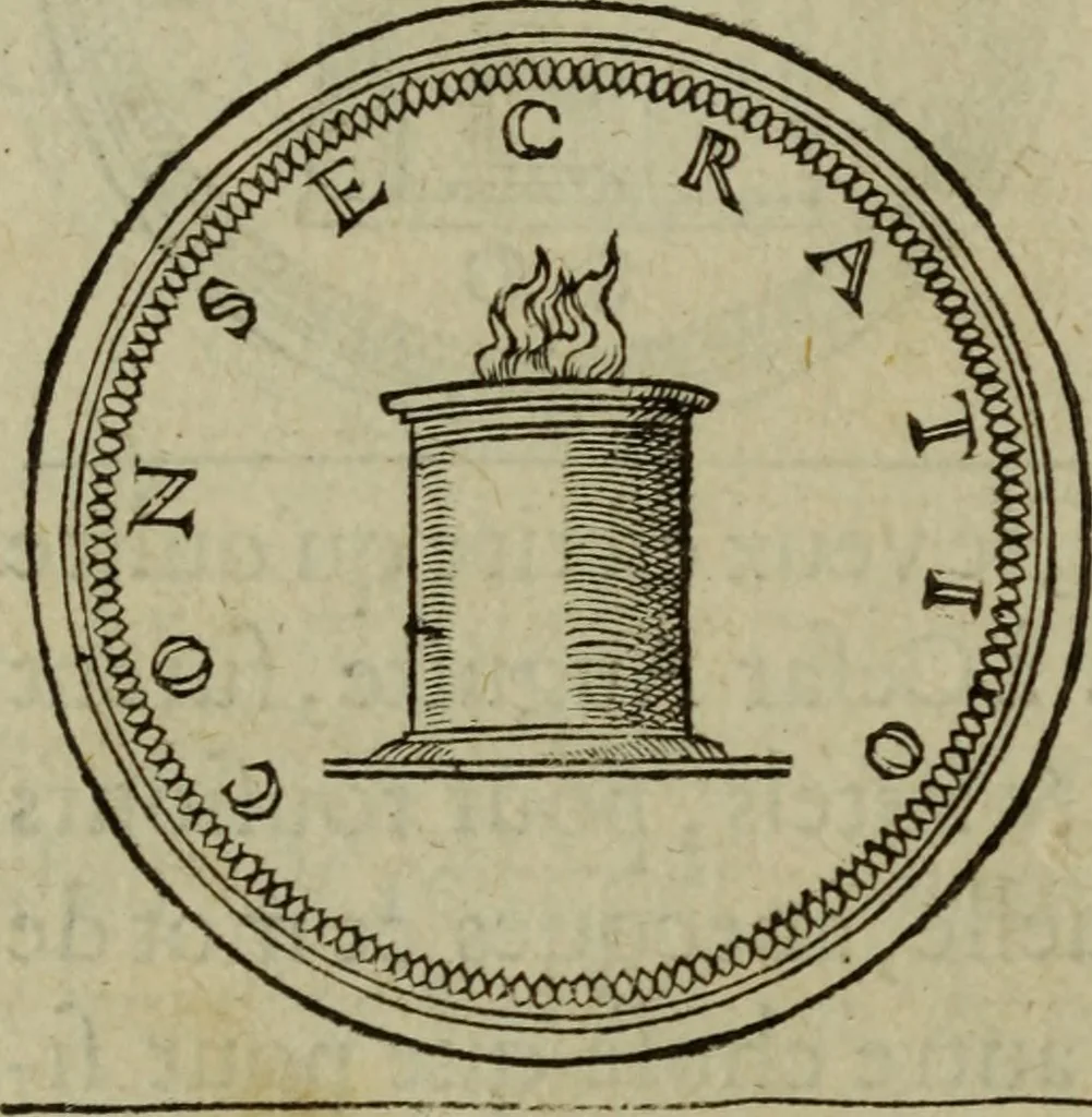 An illustration from Discours de la religion des anciens Romains : de la castrametation & discipline militaire d'iceux. Des bains & antiques exercitations grecques & romaines ..., 1581, leaf 69