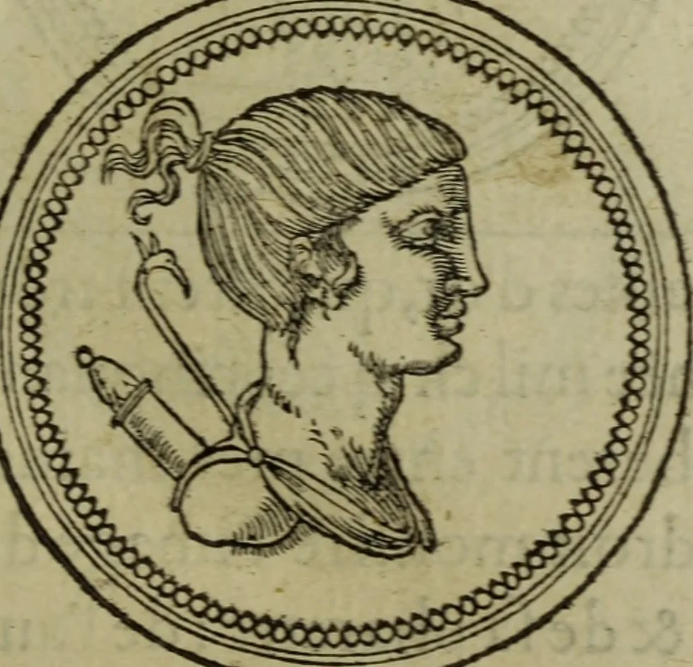 An illustration from Discours de la religion des anciens Romains : de la castrametation & discipline militaire d'iceux. Des bains & antiques exercitations grecques & romaines ..., 1581, leaf 86