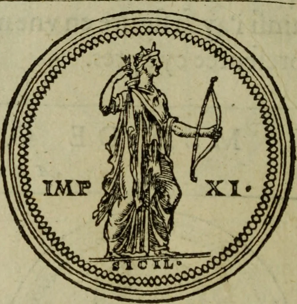 An illustration from Discours de la religion des anciens Romains : de la castrametation & discipline militaire d'iceux. Des bains & antiques exercitations grecques & romaines ..., 1581, leaf 87