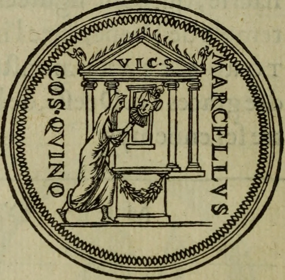 An illustration from Discours de la religion des anciens Romains : de la castrametation & discipline militaire d'iceux. Des bains & antiques exercitations grecques & romaines ..., 1581, leaf 89