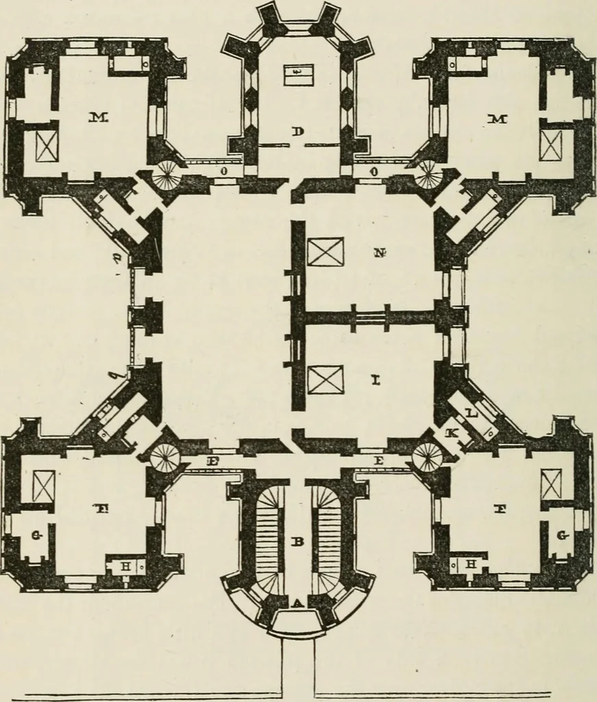 An illustration from Discourses on architecture, 1875, leaf 453