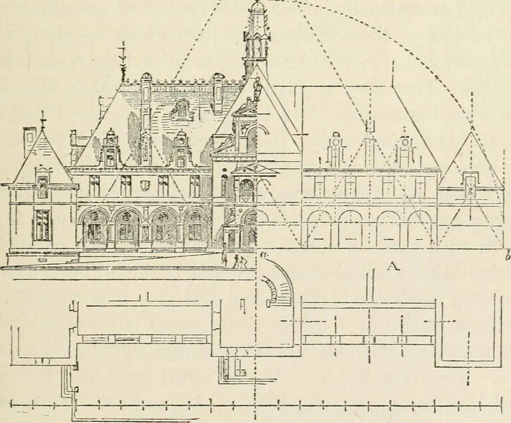 An illustration from Discourses on architecture, 1875, leaf 524