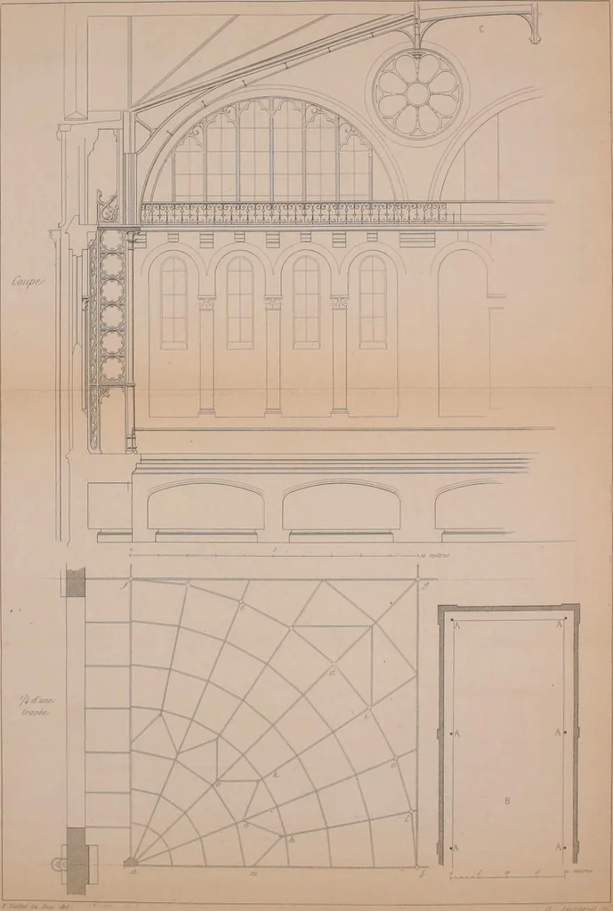 An illustration from Discourses on architecture, 1875, leaf 164