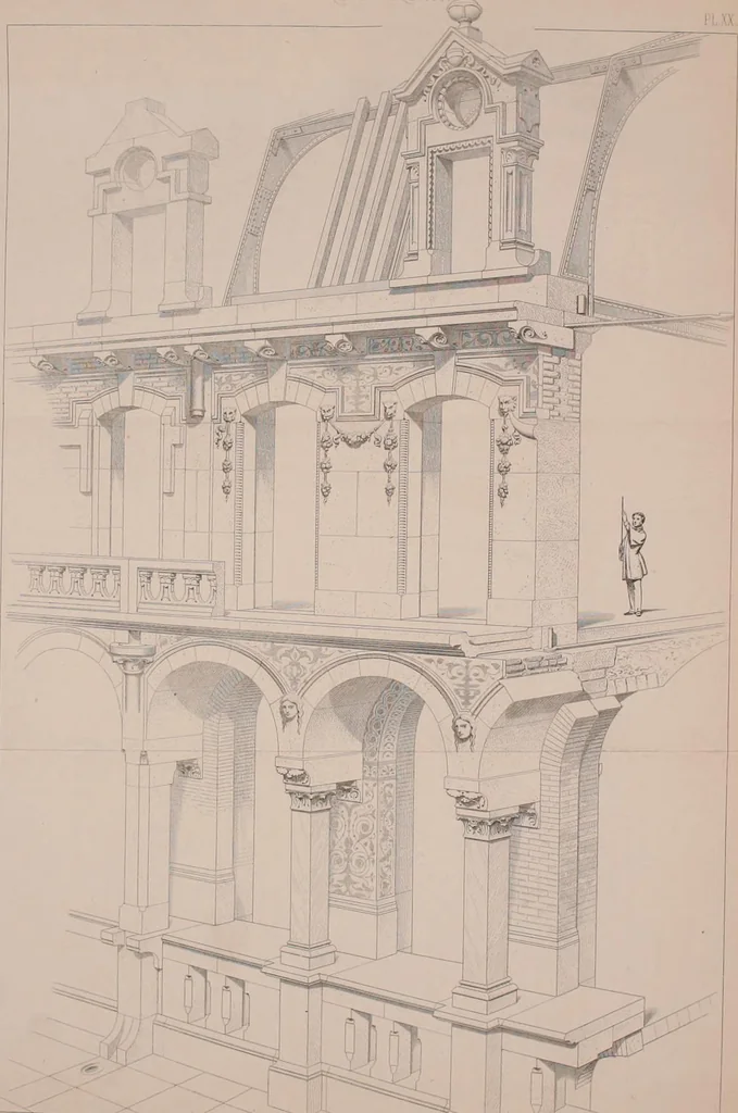 An illustration from Discourses on architecture, 1875, leaf 58