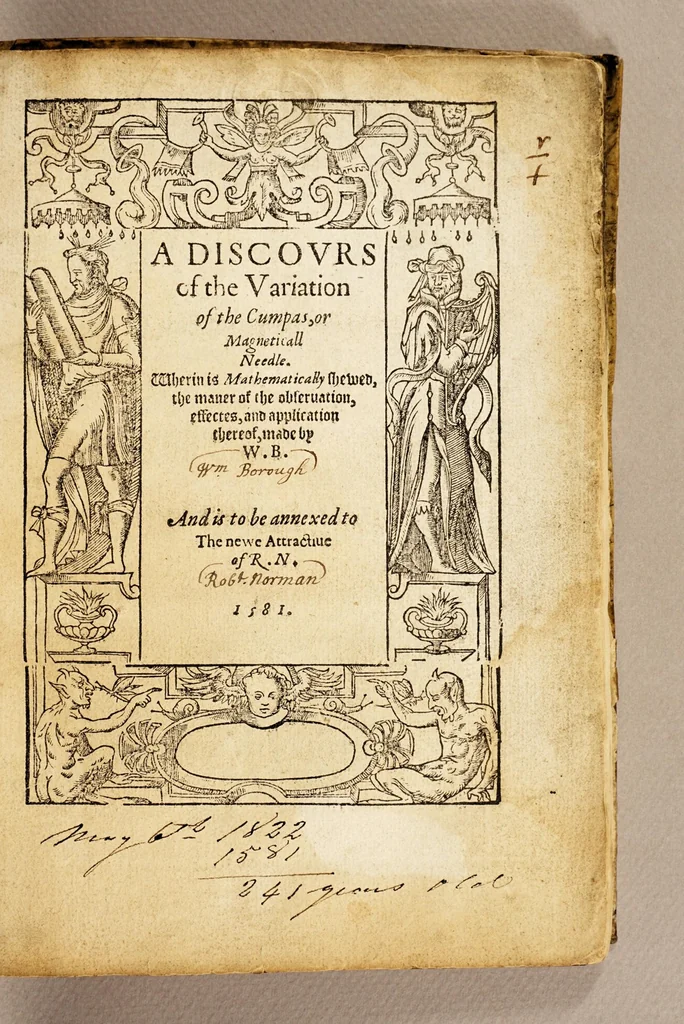 An illustration from A discours of the variation of the cumpas, or magneticall needle. : Wherin is mathematically shewed, the maner of the obseruation, effectes, and application thereof,, 1581, leaf 7