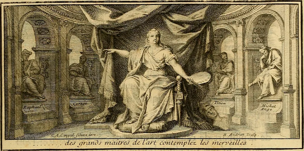 An illustration from Discours prononcez dans les conférences de l'Academie royale de peinture et de sculpture, 1721, leaf 48