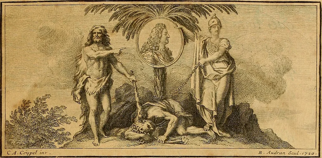 An illustration from Discours prononcez dans les conférences de l'Academie royale de peinture et de sculpture, 1721, leaf 8