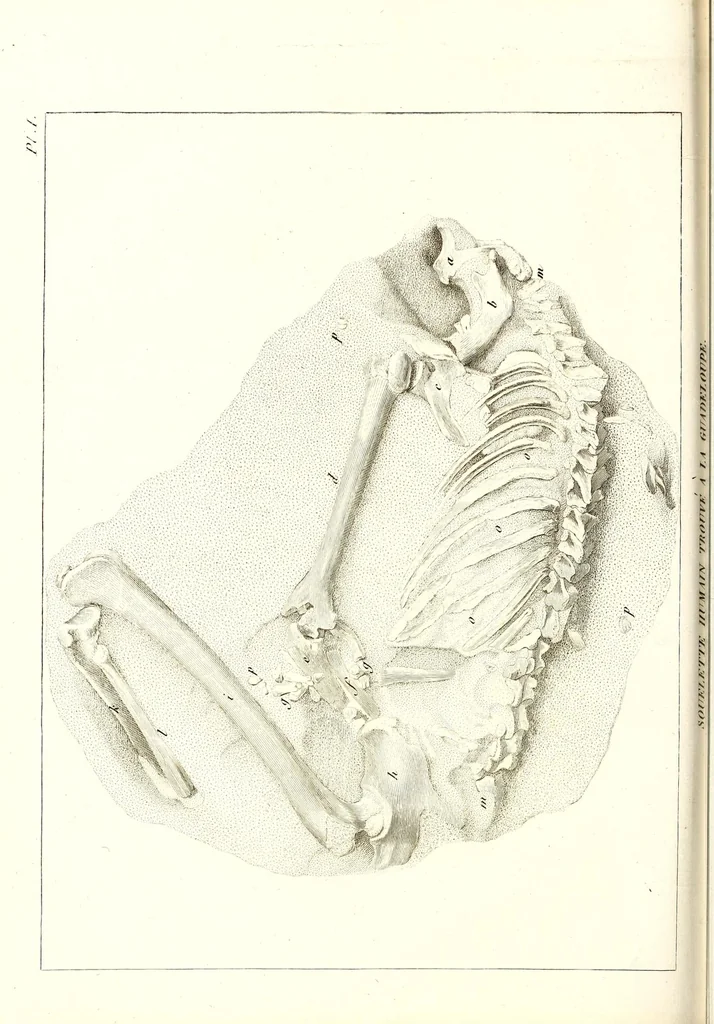 An illustration from Discours sur les révolutions de la surface du globe : et sur les changemens qu'elles ont produits dans le régne animal, 1826, leaf 192