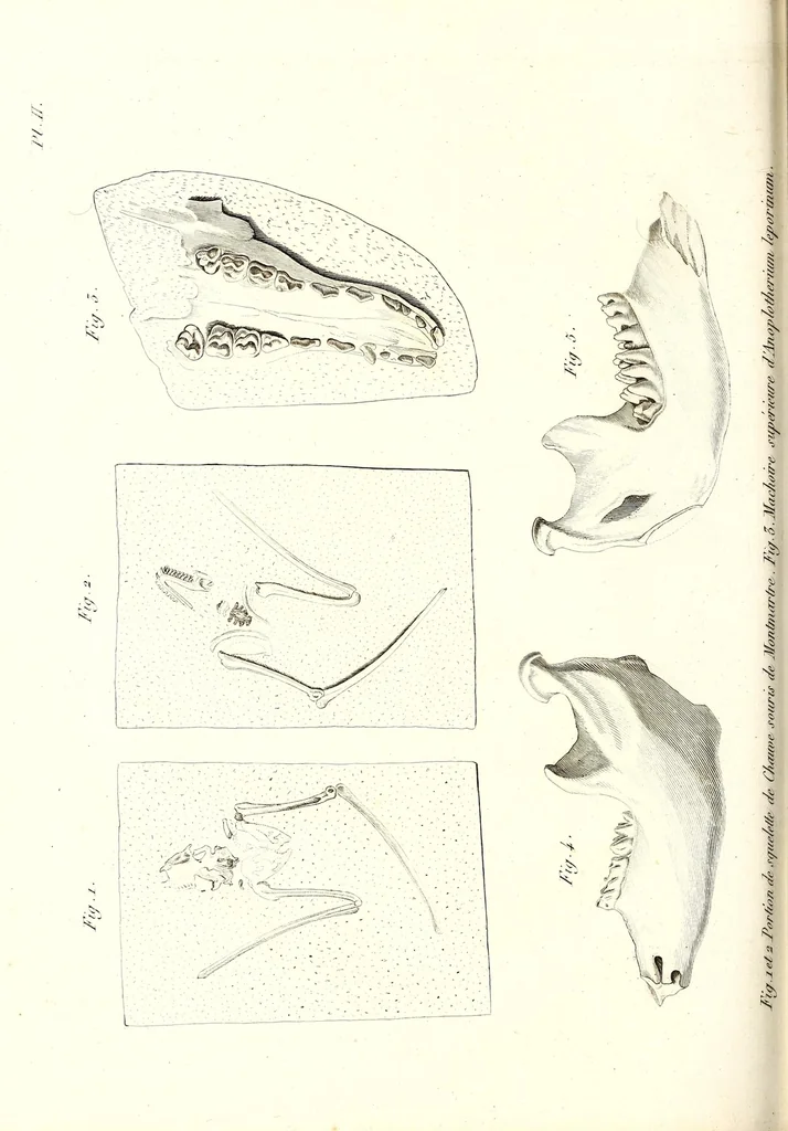 An illustration from Discours sur les révolutions de la surface du globe : et sur les changemens qu'elles ont produits dans le régne animal, 1826, leaf 194