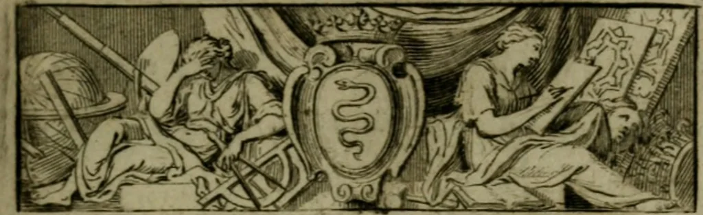 An illustration from Discours touchant le point de veue : dans lequel il est prouvé que les choses qu'on voit distinctement, ne sont veuës que d'un il, 1679, leaf 8